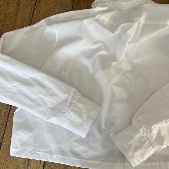 Up-cycled Cropped White Button Down with Oversized Bow - Picture 5 of 5
